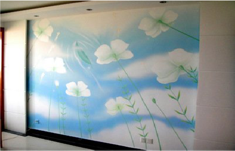 嵩明画墙绘怎么画好白云的蓬松感？