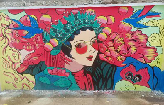 嵩明墙体彩绘-网红墙