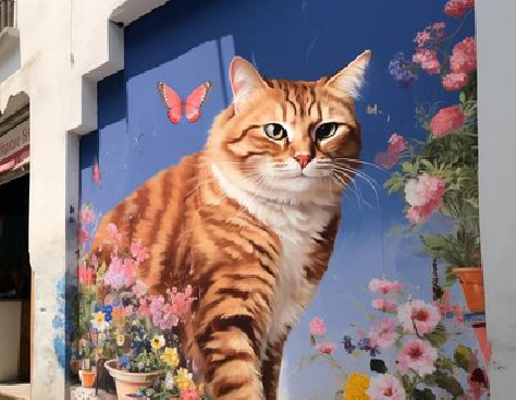 嵩明自己绘制有个性的手绘墙