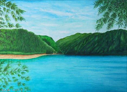 嵩明在墙绘中，如何绘画绿水青山？