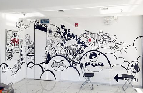 嵩明手绘墙并非传统涂鸦。